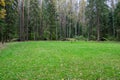 A group of dugouts on the territory of military historical complex Partizanen camp in Stankovo, Belarus.